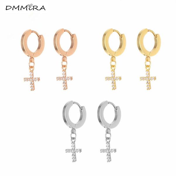 hoop & huggie fashion women silver color rose gold stainless steel round cross white crystal charm earring jewelry, Golden;silver
hoop & huggie fashion women silver color rose gold stainless steel round cross white crystal charm earring jewelry, Golden;silver