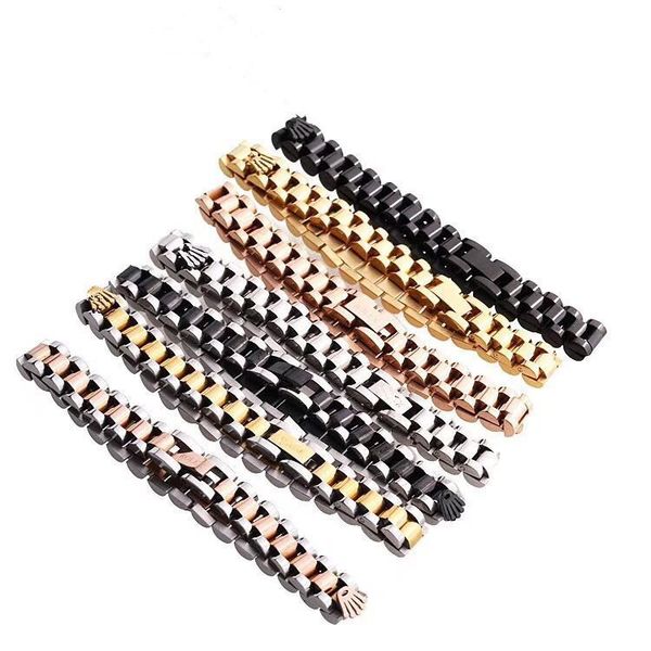 dhgate export explosion models, fashion stainless steel bracelet, couple bracelets, men and women chain bracelet jewelry bangle gift, Black