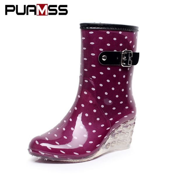 women rain boots waterproof female wedge boots non-slip water shoes for women pvc ladies shoes, Black
women rain boots waterproof female wedge boots non-slip water shoes for women pvc ladies shoes, Black