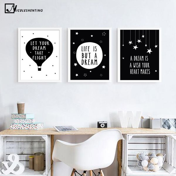 nordic art motivational star quotes minimalist canvas poster painting black white wall picture children baby room decoration
nordic art motivational star quotes minimalist canvas poster painting black white wall picture children baby room decoration