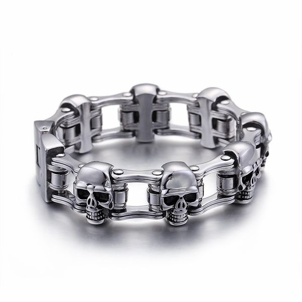 link, chain 23cm stainless steel link chian bracelets for men heavy chunky charm bracelet punk biker jewel, Black
link, chain 23cm stainless steel link chian bracelets for men heavy chunky charm bracelet punk biker jewel, Black