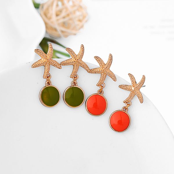 dangle & chandelier kissme ocean style gold color starfish round orange&green enamel drop earrings for women fashion jewelry wholesale, Silver
dangle & chandelier kissme ocean style gold color starfish round orange&green enamel drop earrings for women fashion jewelry wholesale, Silver