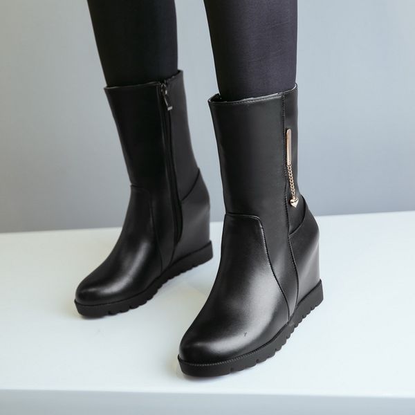 shoes zipper women's mid calf boots boots-women booties ladies luxury designer round toe 2020 fashion high heel wedge rubber, Black
shoes zipper women's mid calf boots boots-women booties ladies luxury designer round toe 2020 fashion high heel wedge rubber, Black