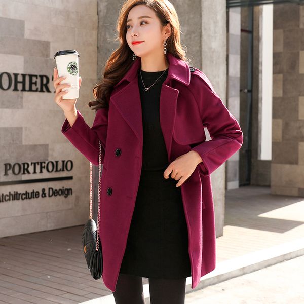 women's wool & blends jacket casual woolen coat 2021 fashion double-breasted solid color temperament female blazer, Black
women's wool & blends jacket casual woolen coat 2021 fashion double-breasted solid color temperament female blazer, Black