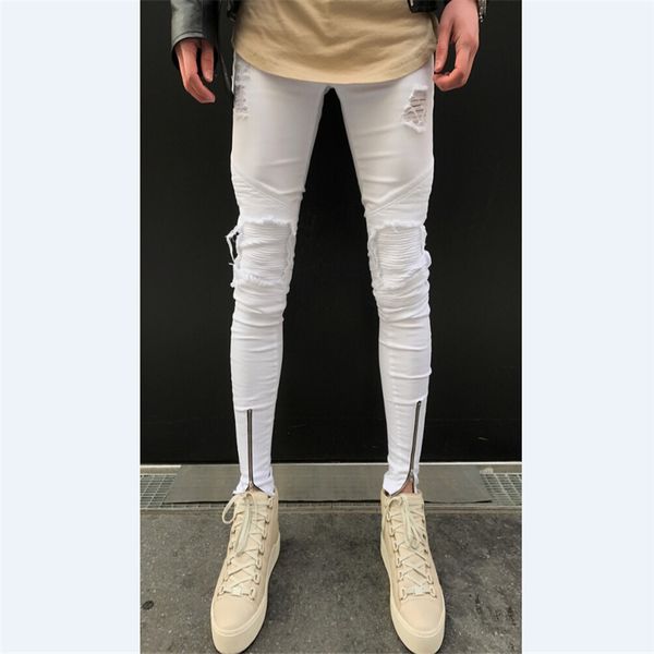 men's jeans 2021 men stylish ripped pants biker classic skinny slim straight denim zipper trousers, Blue
men's jeans 2021 men stylish ripped pants biker classic skinny slim straight denim zipper trousers, Blue