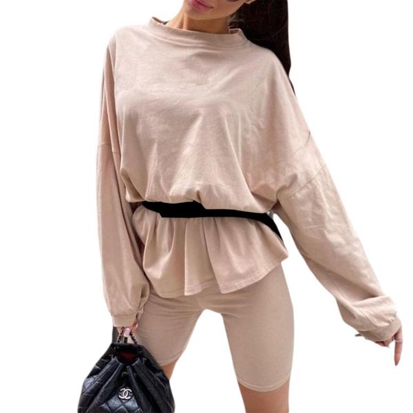 running sets women two piece set sport outfit long sleeve sweatshirt solid high waist cycling shorts fashion casual tracksuit streetwear, Black;blue
running sets women two piece set sport outfit long sleeve sweatshirt solid high waist cycling shorts fashion casual tracksuit streetwear, Black;blue