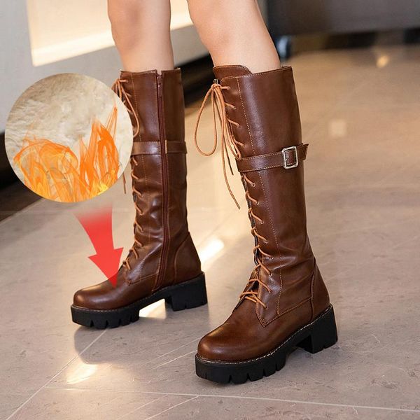 plus size 34-43 thigh high boots brown women vintage leather square heel zipper knee height buckle boot keep warm shoes british, Black
plus size 34-43 thigh high boots brown women vintage leather square heel zipper knee height buckle boot keep warm shoes british, Black