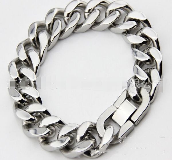 men's titanium steel stainless steel polished denim bracelet 15mm 23cm, Black
men's titanium steel stainless steel polished denim bracelet 15mm 23cm, Black