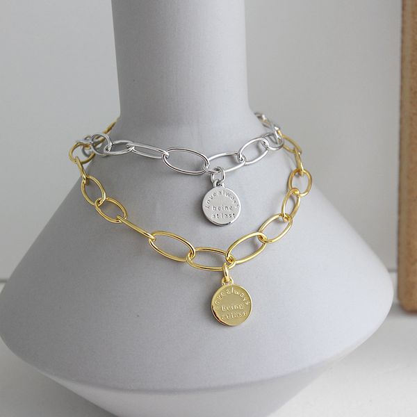 1pc authentic s925 sterling silver white/ gold personality letters engraved disc coin anklet bracelet rolo chain tls140, Red;blue
1pc authentic s925 sterling silver white/ gold personality letters engraved disc coin anklet bracelet rolo chain tls140, Red;blue