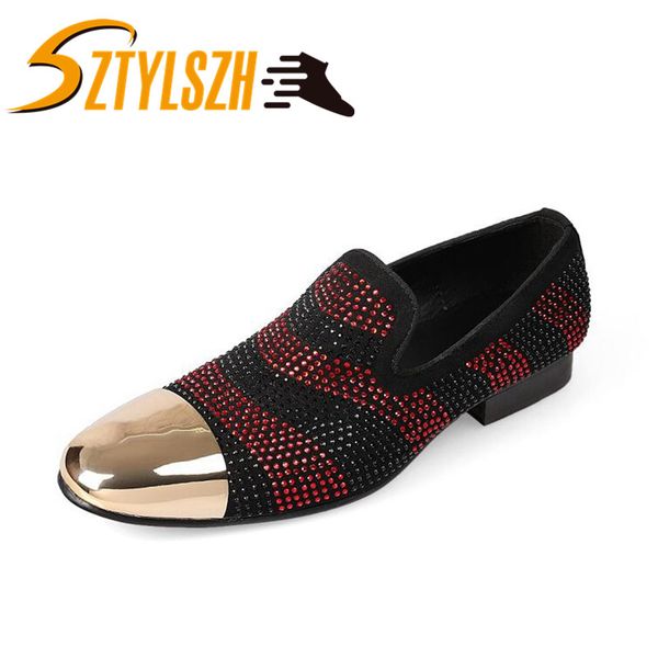 men loafers luxury fashion diamond rhinestones spiked loafers rivets shoes comfort bottom wedding party trend shoes zapatos, Black
men loafers luxury fashion diamond rhinestones spiked loafers rivets shoes comfort bottom wedding party trend shoes zapatos, Black