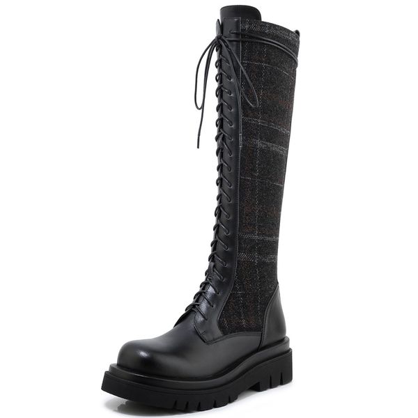 punk women genuine leather knee high boots female motorcycle boots stretch fashion woman platform chunky heels basic, Black
punk women genuine leather knee high boots female motorcycle boots stretch fashion woman platform chunky heels basic, Black