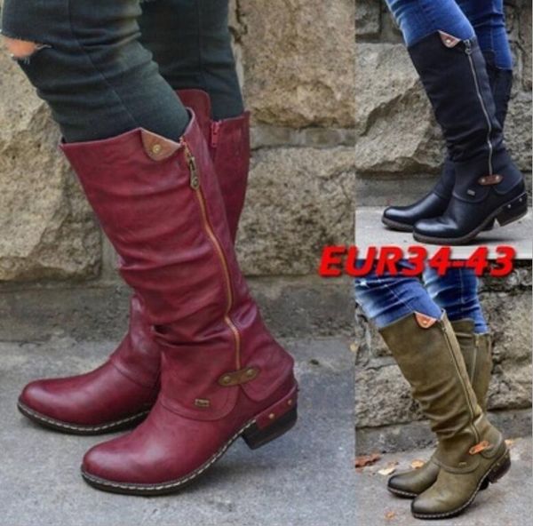 thigh high boots brown women vintage leather square heel zipper knee height buckle boot keep warm round toe shoes british style, Black
thigh high boots brown women vintage leather square heel zipper knee height buckle boot keep warm round toe shoes british style, Black