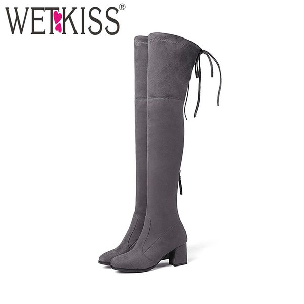 wetkiss model lady over the knee boot zipper stretch fabric long boot thick high heel woman shoes winter big size 43, Black
wetkiss model lady over the knee boot zipper stretch fabric long boot thick high heel woman shoes winter big size 43, Black