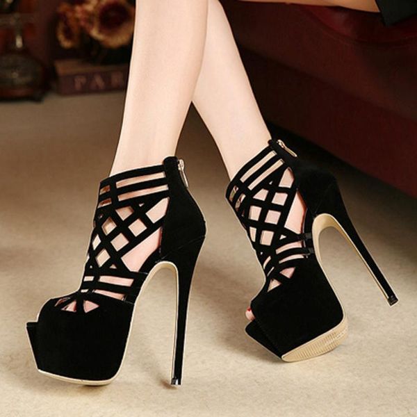dress shoes sarairis extreme thin high heels thick platform hollow out woman party nightclub summer gladiator sandals, Black
dress shoes sarairis extreme thin high heels thick platform hollow out woman party nightclub summer gladiator sandals, Black