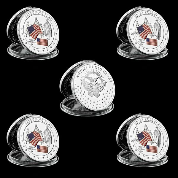 5pcs 1777 usa betsy ross flag birth of glory historical military craft silver plated commemorative coin collection with capsule display
5pcs 1777 usa betsy ross flag birth of glory historical military craft silver plated commemorative coin collection with capsule display