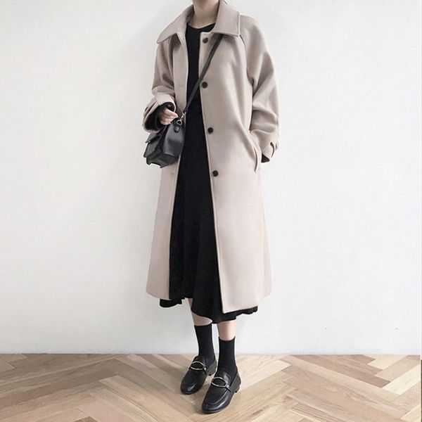women's wool & blends 2021 faux woolen overcoat long loose autumn coat manteau femme hiver blend winter jacket female women coats haraj, Black
women's wool & blends 2021 faux woolen overcoat long loose autumn coat manteau femme hiver blend winter jacket female women coats haraj, Black