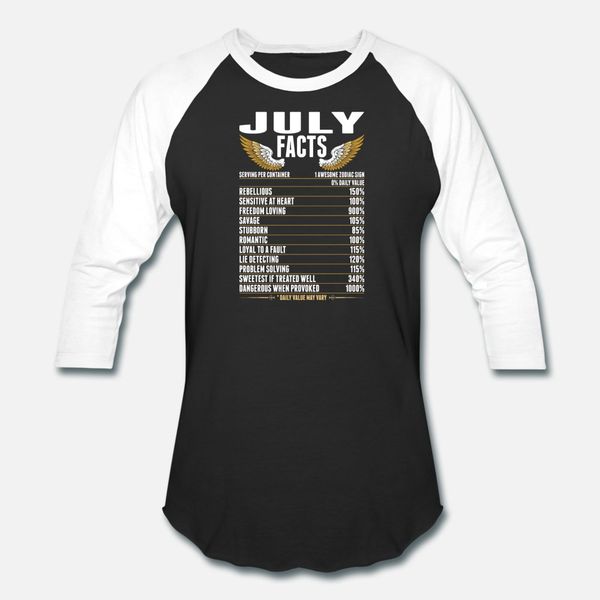 july facts t shirt men designer short sleeve size s-3xl normal interesting humor summer style trend shirt, White;black
july facts t shirt men designer short sleeve size s-3xl normal interesting humor summer style trend shirt, White;black