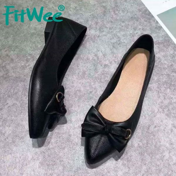 fitwee genuine leather shoes women flats shoes bowknot pointed toe lady shallow casual low heels flats size 34-43, Black
fitwee genuine leather shoes women flats shoes bowknot pointed toe lady shallow casual low heels flats size 34-43, Black