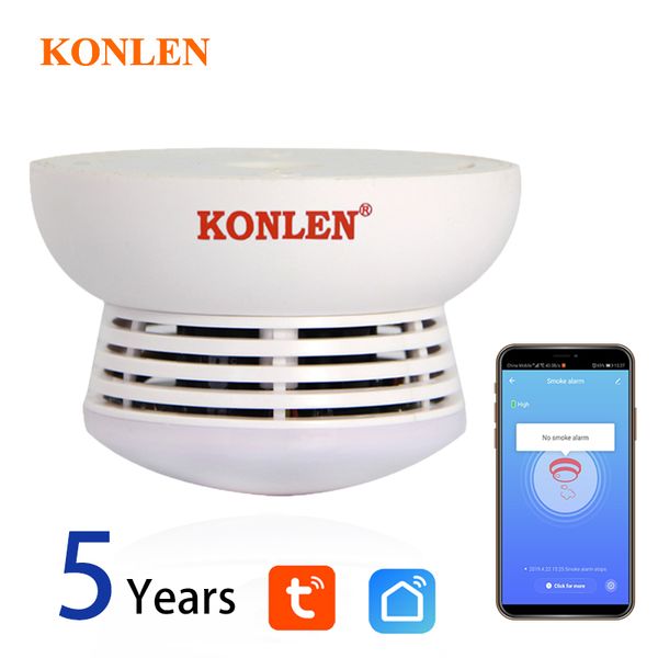 tuya wifi smoke detector fire protection alarm sensor independent wireless battery operated smart life push alert home security, Black;white
tuya wifi smoke detector fire protection alarm sensor independent wireless battery operated smart life push alert home security, Black;white