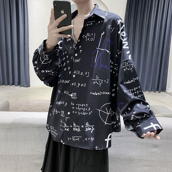2020 spring and autumn new youth popular men's personality printing drop shoulder sleeve long sleeve shirt fashion casual top, White;black
2020 spring and autumn new youth popular men's personality printing drop shoulder sleeve long sleeve shirt fashion casual top, White;black