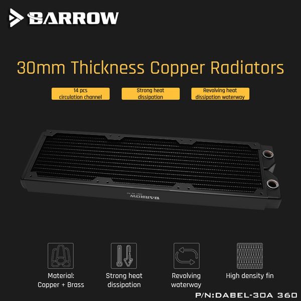 fans & coolings barrow dabel-30a 360 copper radiator 30mm thickness 14pcs circulation channel suitable for 120mm
fans & coolings barrow dabel-30a 360 copper radiator 30mm thickness 14pcs circulation channel suitable for 120mm
