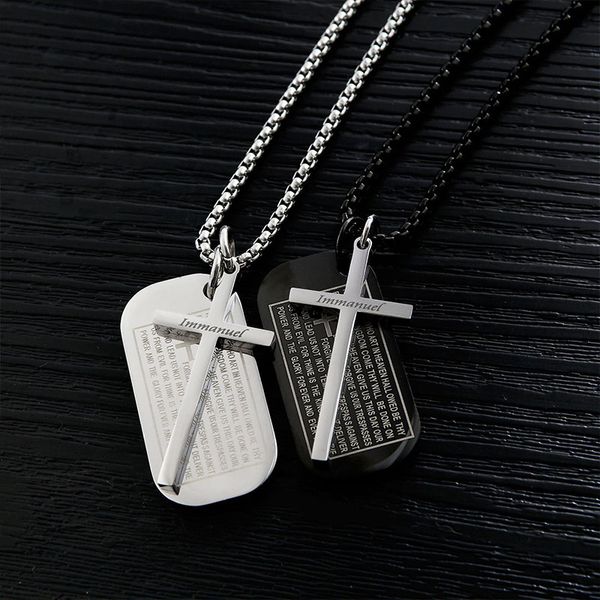 cross necklaces mens christian scripture nameplate pendant necklace jewelry on the neck stainless steel double pendant necklaces, Silver
cross necklaces mens christian scripture nameplate pendant necklace jewelry on the neck stainless steel double pendant necklaces, Silver