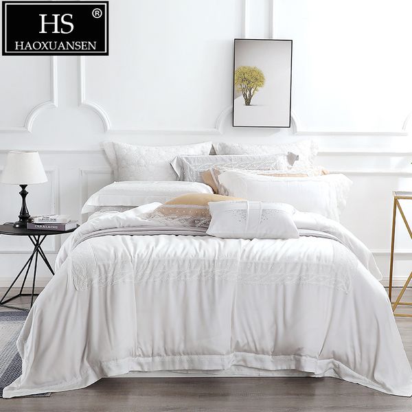 white 100% tencel lyocell 4 piece lace bedding sets modern fashion 650 thread count tencel silk duvet cover set king size
white 100% tencel lyocell 4 piece lace bedding sets modern fashion 650 thread count tencel silk duvet cover set king size
