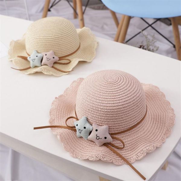 girls straw hat summer beach sun hat for kids children wide wave brim panama hats cartoon star cute beach cap outdoor chapeu, Blue;gray 
girls straw hat summer beach sun hat for kids children wide wave brim panama hats cartoon star cute beach cap outdoor chapeu, Blue;gray