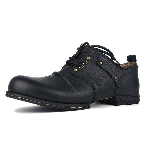 handmade genuine cow leather ankle boots fashion men shoes boots rivet flat shoes casual lace-up shoesquality, Black
handmade genuine cow leather ankle boots fashion men shoes boots rivet flat shoes casual lace-up shoesquality, Black