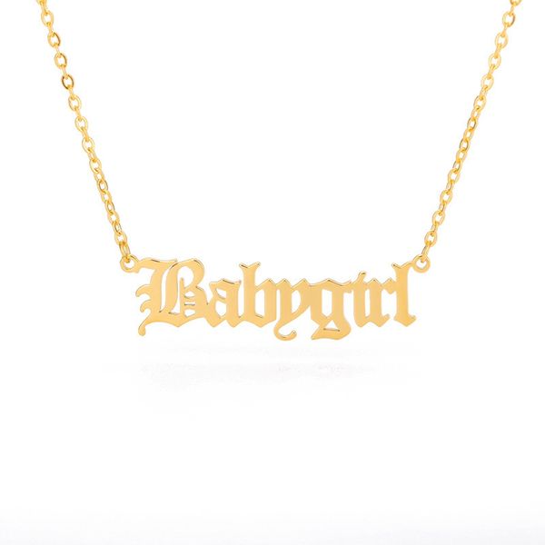 pendant necklaces 2021 gold stainless steel letter babygirl necklace pendants fashion couple choker for girl birthday jewelry gift, Silver
pendant necklaces 2021 gold stainless steel letter babygirl necklace pendants fashion couple choker for girl birthday jewelry gift, Silver