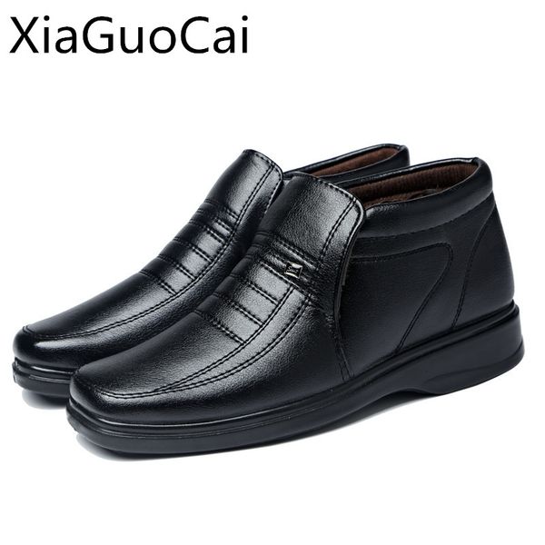 boots high qulaity men leather winter waterproof pu dress shoes with fur pointed toe father z454 35, Black
boots high qulaity men leather winter waterproof pu dress shoes with fur pointed toe father z454 35, Black