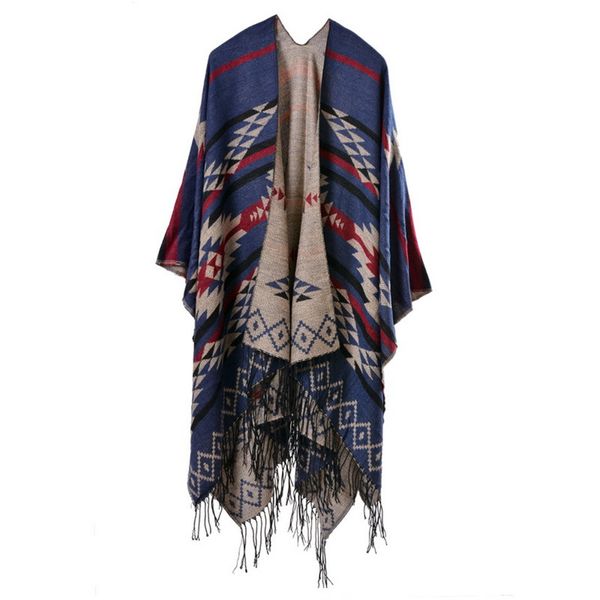 bohemian women's autumn winter poncho ethnic scarf fashion print blanket carves lady knit shawl tassel cape thicken pashmina t200818, Blue;gray
bohemian women's autumn winter poncho ethnic scarf fashion print blanket carves lady knit shawl tassel cape thicken pashmina t200818, Blue;gray