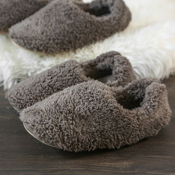 cotton slippers women autumn and winter japanese couple warm confinement shoes plush slippers shoes home men, Black