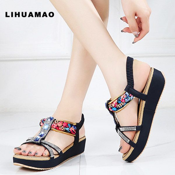 lihuamao print flower wedges sandals for women ankle strap platform beach sandals casual slip on shoes outdoor casual crystal, Black
lihuamao print flower wedges sandals for women ankle strap platform beach sandals casual slip on shoes outdoor casual crystal, Black