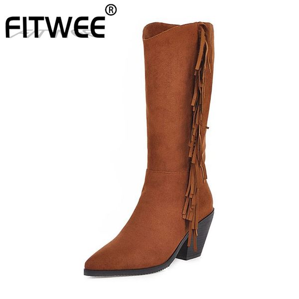 fitwee plus size 31-46 2020 woman office work mid calf boots pointed toe tassels winter shoes women footwear, Black
fitwee plus size 31-46 2020 woman office work mid calf boots pointed toe tassels winter shoes women footwear, Black