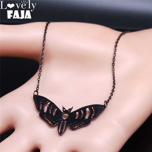 pendant necklaces 2021 gothic moth stainless steel pendants women/men black color chain necklace jewelry colgantes mujer moda n3094s03, Silver
pendant necklaces 2021 gothic moth stainless steel pendants women/men black color chain necklace jewelry colgantes mujer moda n3094s03, Silver