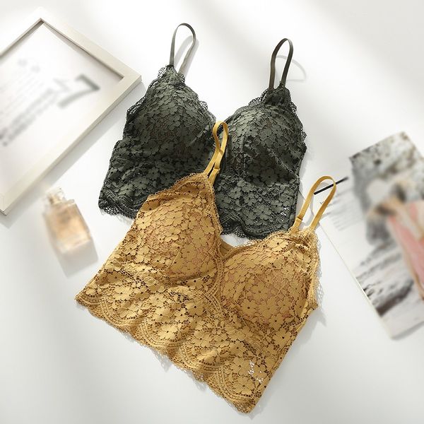 camisoles & tanks women removable chest pad floral lace bralette underwear female wireless soft push up lingeries, Black;white
camisoles & tanks women removable chest pad floral lace bralette underwear female wireless soft push up lingeries, Black;white