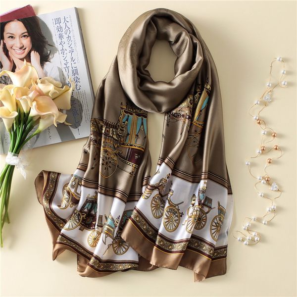 women silk scarf female scarves ladies beach wrap chiffon shawl carriage printed sunscreen bandanna foulard muffler, Blue;gray
women silk scarf female scarves ladies beach wrap chiffon shawl carriage printed sunscreen bandanna foulard muffler, Blue;gray