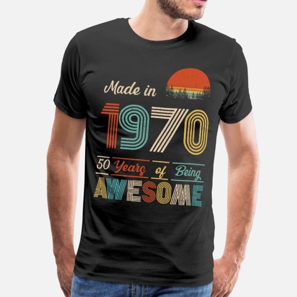 made in 1970 50 years of being awesome t shirt men designing cotton crew neck gents sunlight building spring formal shirt, White;black
made in 1970 50 years of being awesome t shirt men designing cotton crew neck gents sunlight building spring formal shirt, White;black