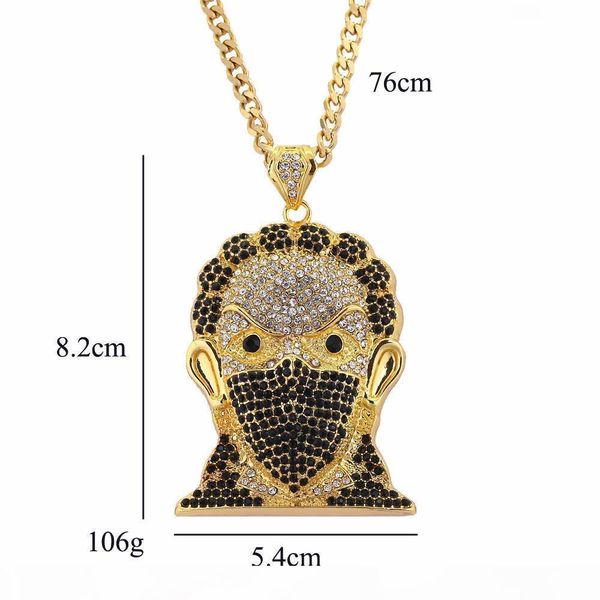hip hop jewelry full crystal masked jesus face pendant cuban chain iced out mens necklace rapper fashion accessories christmas gift, Silver
hip hop jewelry full crystal masked jesus face pendant cuban chain iced out mens necklace rapper fashion accessories christmas gift, Silver