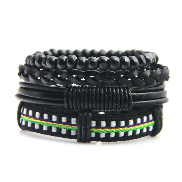 tennis 4pcs/set black multilayer braid weaving leather bracelet for men women wrap bracelets & bangles punk pulseira masculina, Golden;silver
tennis 4pcs/set black multilayer braid weaving leather bracelet for men women wrap bracelets & bangles punk pulseira masculina, Golden;silver