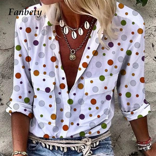 women's blouses & shirts women elegant polka dot button blouse autumn ladies turn-down collar boho shirt 2021 casual long sleeve blusa, White
women's blouses & shirts women elegant polka dot button blouse autumn ladies turn-down collar boho shirt 2021 casual long sleeve blusa, White