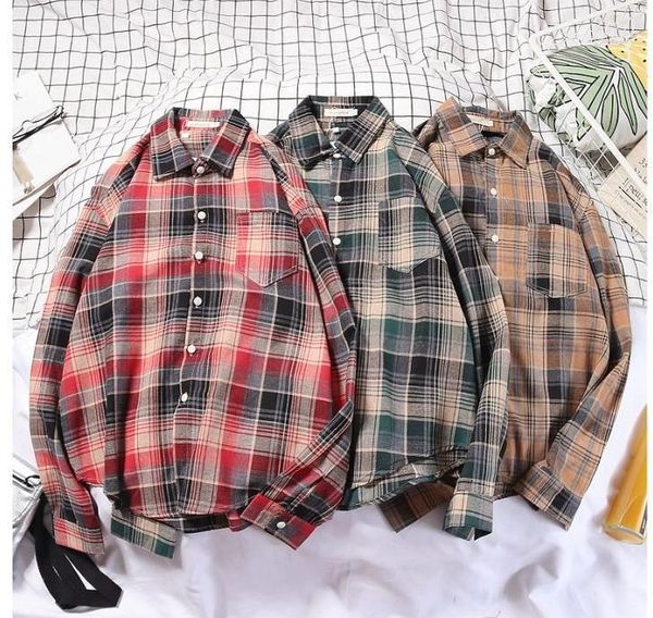 plaid long sleeve shirt fashion lapel neck mens loose shirt autumn mens designer shirts casual england, White;black
plaid long sleeve shirt fashion lapel neck mens loose shirt autumn mens designer shirts casual england, White;black