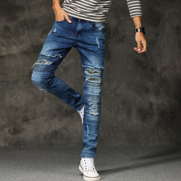 men's jeans 2021 fashion style men moto biker skinny straight slim fit man ripped denim pants distressed black male,209,205, Blue
men's jeans 2021 fashion style men moto biker skinny straight slim fit man ripped denim pants distressed black male,209,205, Blue