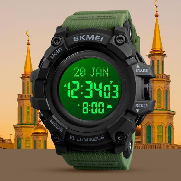skmei muslim led watch qibla time reminder nmane display qibla compass relibious month/day wristwatch for islamic ramadan gift, Slivery;brown 
skmei muslim led watch qibla time reminder nmane display qibla compass relibious month/day wristwatch for islamic ramadan gift, Slivery;brown