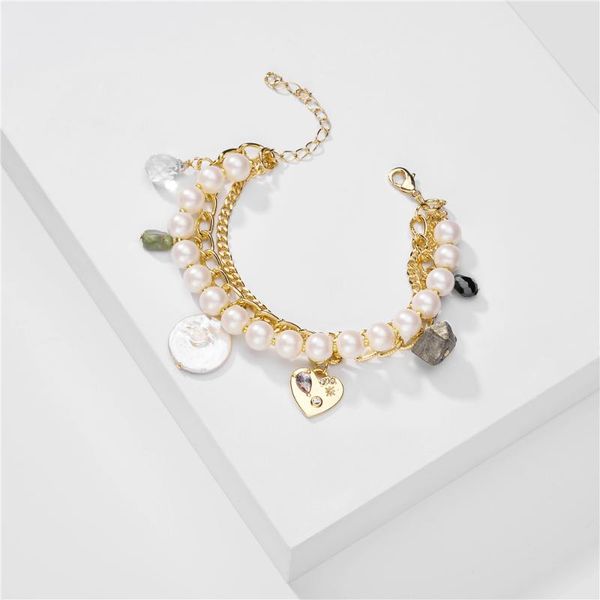 chiao fresh water pearl heart natural stone charm bracelet chunky chain link bracelets for women, Black
chiao fresh water pearl heart natural stone charm bracelet chunky chain link bracelets for women, Black