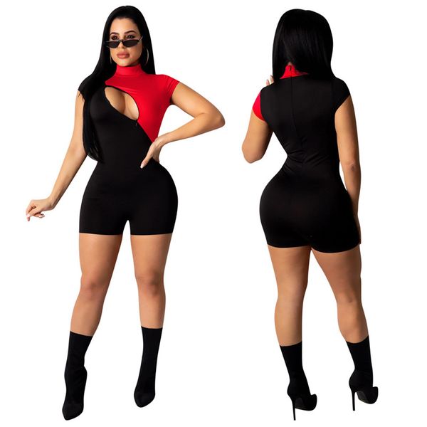 women rompers designer short sleeve shorts jumpsuits women bodysuit fashion panelled patchwork color jumpsuits, Black;white
women rompers designer short sleeve shorts jumpsuits women bodysuit fashion panelled patchwork color jumpsuits, Black;white