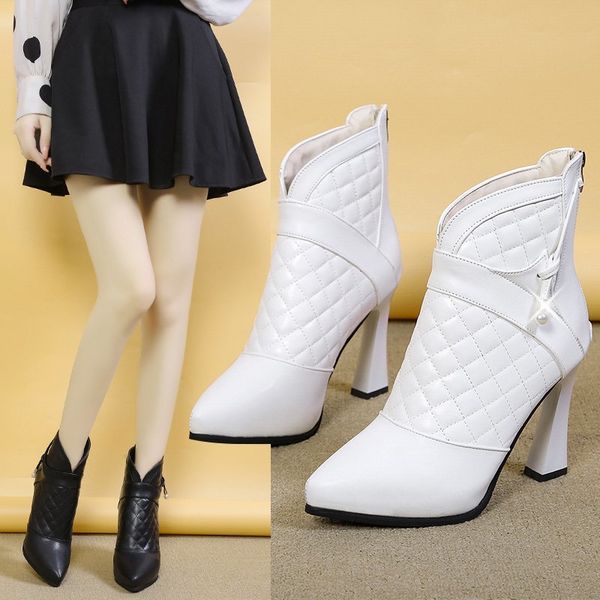 pointed toe pu ankle boots for women fashion warm short boots for women shoes autumn thin heels party pumps high heels new, Black
pointed toe pu ankle boots for women fashion warm short boots for women shoes autumn thin heels party pumps high heels new, Black