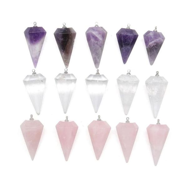 charms conical natural stone multi style rose quartzs pendant made of diy jewelry gift size 20x37mm, Bronze;silver
charms conical natural stone multi style rose quartzs pendant made of diy jewelry gift size 20x37mm, Bronze;silver