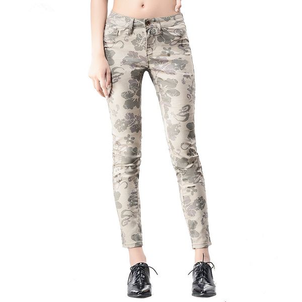 new arrivals designer womens jeans billion camouflage jeans elasticated trousers women middle low waist slimming flower pencil trousers, Blue
new arrivals designer womens jeans billion camouflage jeans elasticated trousers women middle low waist slimming flower pencil trousers, Blue